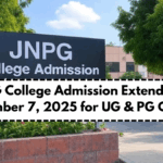 JNPG College Admission Extended to September 7, 2025 for UG & PG Courses